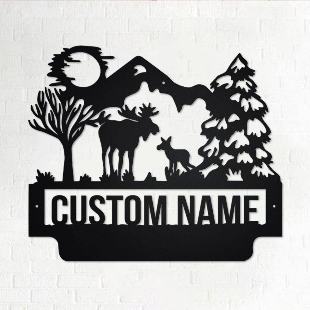 Unique Handcrafted Personalized Retro Metal Deer Family Sign Custom Nameplate AAA Grade Outdoor Decor
