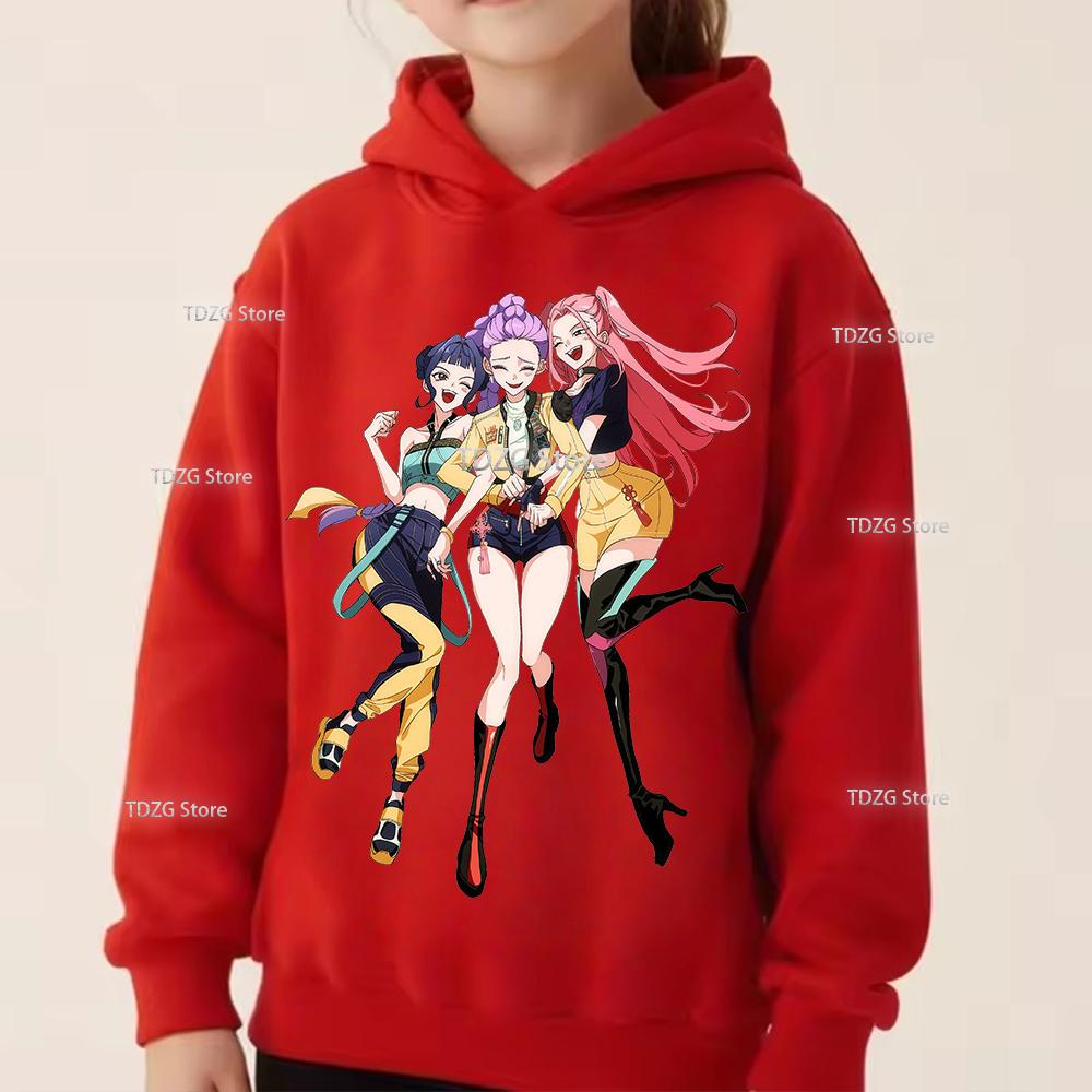 Hoodies & Sweatshirts (kids unisex) Fashion Minimalist Girl Group KPop Demon Hunter Print Boy Girl Fleece Pullover Hoodie Children Clothing