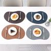 PU Leather Placemats Dual-Sided Irregular Shape Dinnerware Mats Waterproof Oil-Proof Surface Flatware Place Pad Restaurant Decor