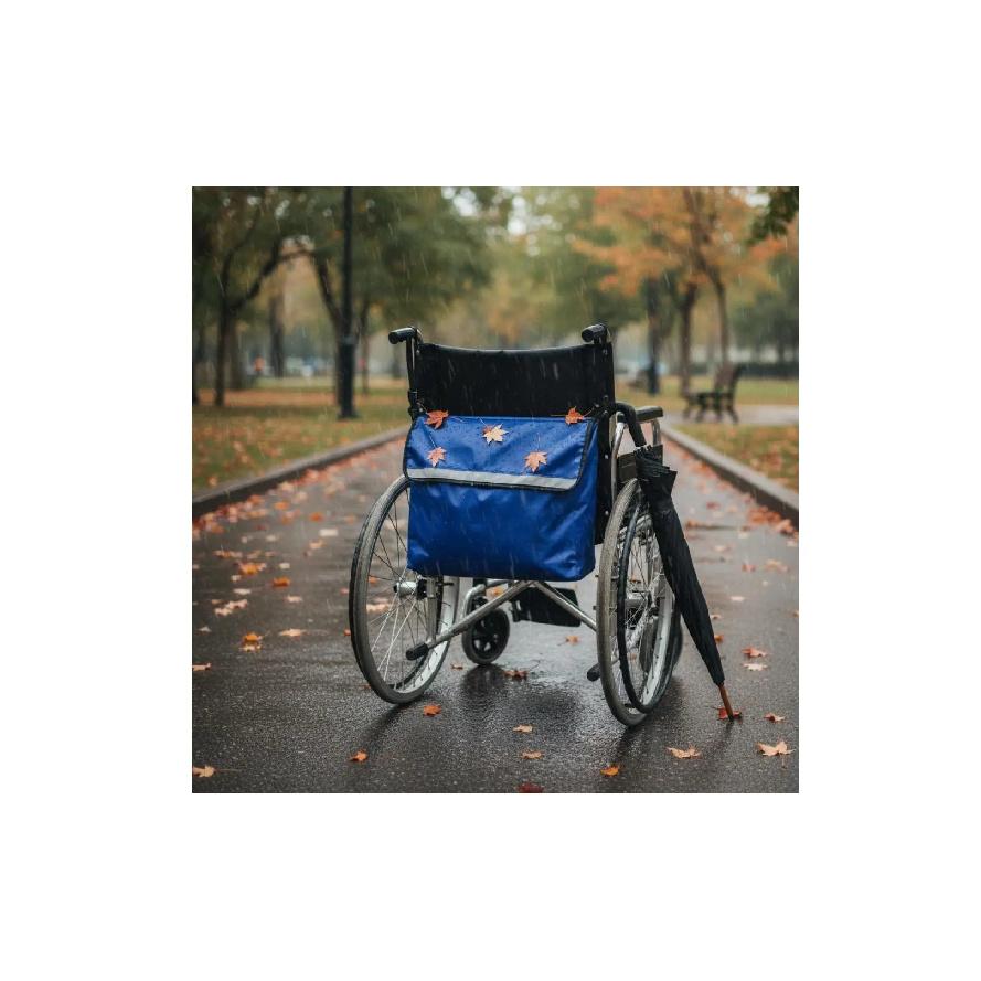 Wheelchair Storage Bag Adjustable Straps Wheelchair Back Pouch Mobility Aid Storage Bag Water-Resistant Mobility Aid Accessory