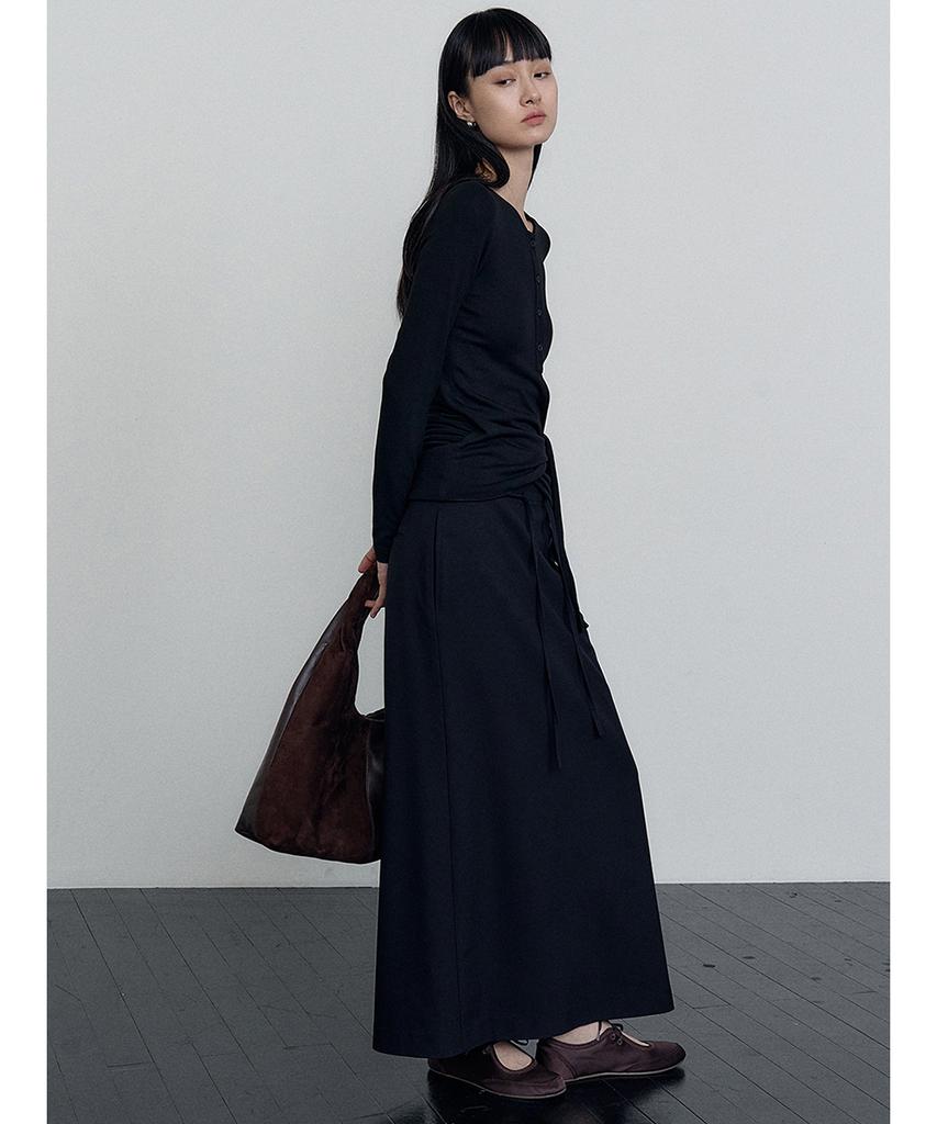 Make A Toast Relaxed Maxi Skirt Black Mbefsk001Bk