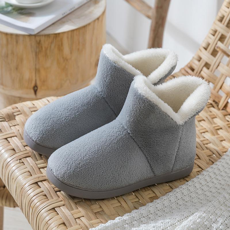 Lidani, cotton slippers women's winter confinement shoes bag heel warm and plush platform indoor plush men's cotton shoes couple
