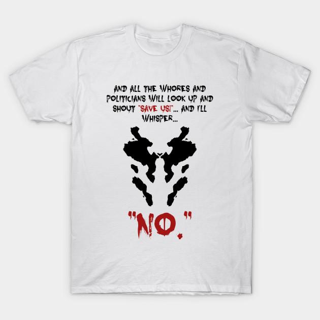 Men Black Print T-shirt Rorschach Watchmen No-Cut Transfer Paper Print Cotton Tshirt 3XL белый