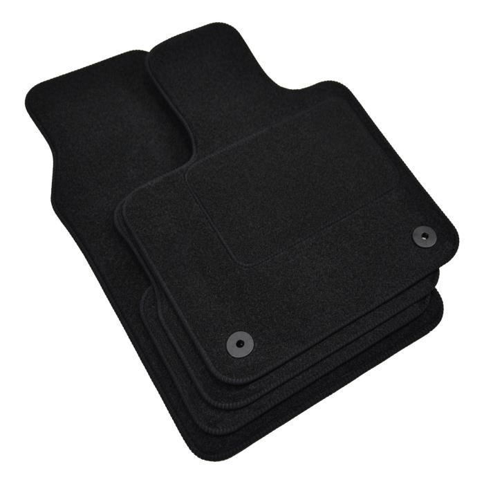 Tapis de sol - Fiat - 500e - Velours noir - 4 pièces - Antidérapant - Sur mesure