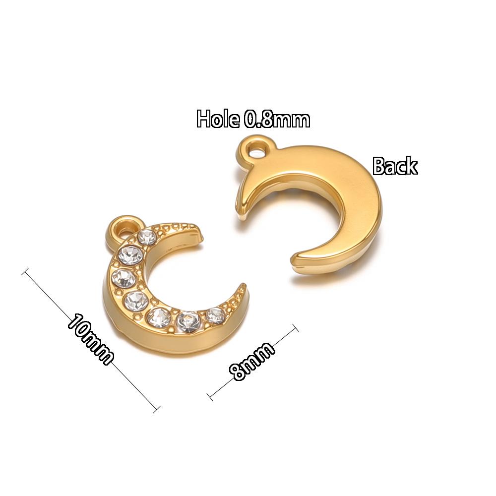 

5Pcs Stainless Steel Zircon Little Moon Star Charms for DIY Jewelry Findings Children Necklace Bracelet Kids Earrings Making