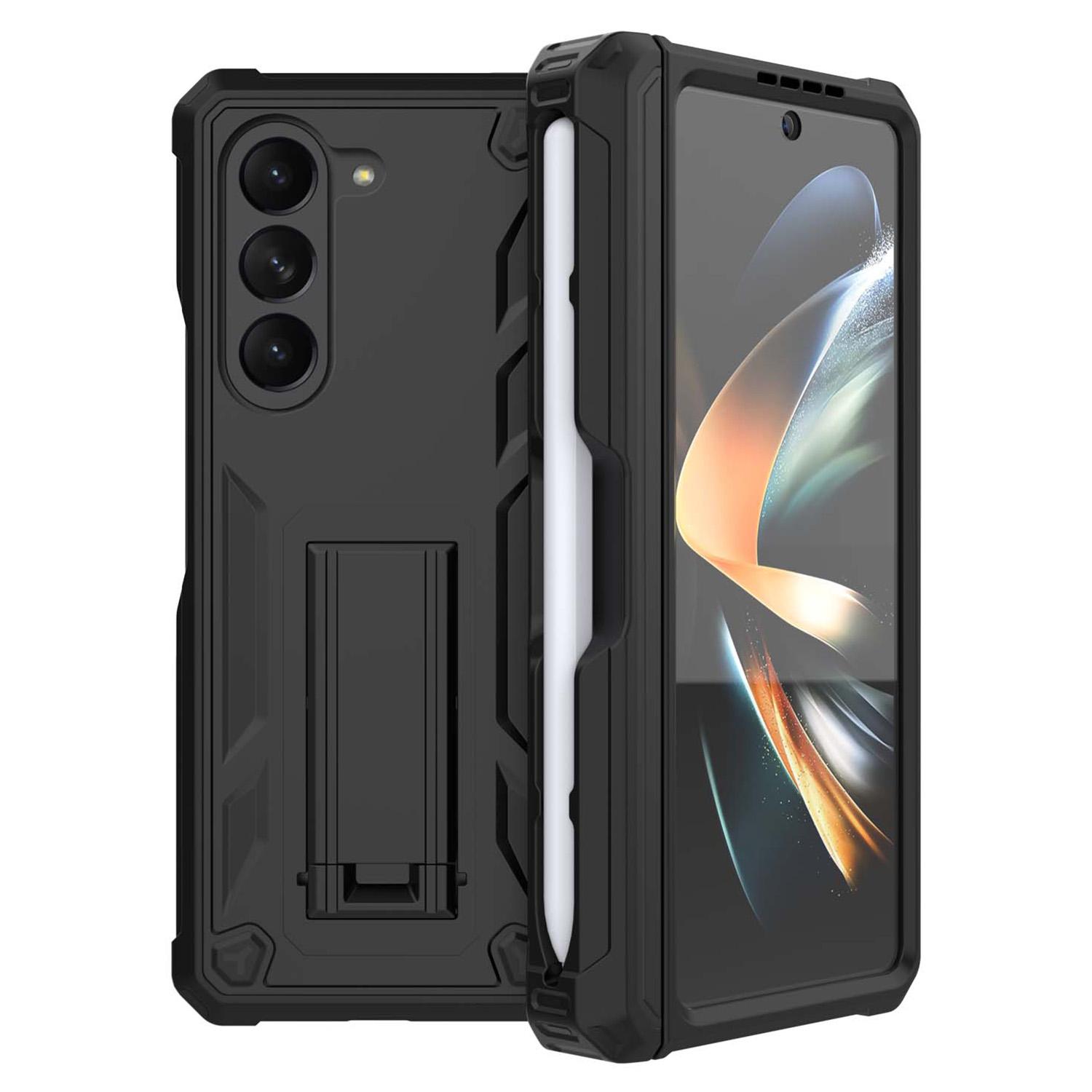 

GW30 Kickstand Phone Case for Samsung Galaxy Z Fold5 5G Hard PC Protective Cover with Pencil Slot Black