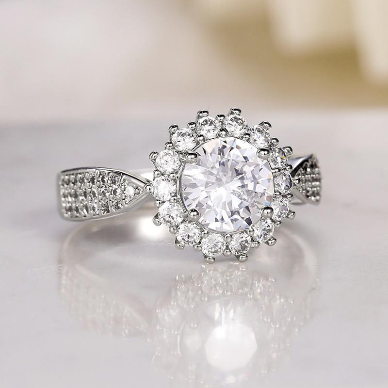 White Ring, Ladies' Fashion, Bride's Engagement, Wedding Ring, Jewelry Gift