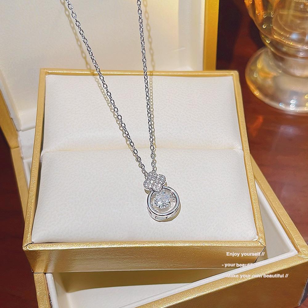 Minority Design Smart Necklace Feminine Simplicity Inlaid Zircon Pendant Clavicle Chain Geometric Neck Chain Jewelry