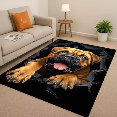 27 Stil Durchbrechende Wand 3D-Illusion Hund Welpe Wohnzimmer Rutschfester Teppich für Schlafzimmer Spielzimmer Sofa, Heimdekoration Fußmatte