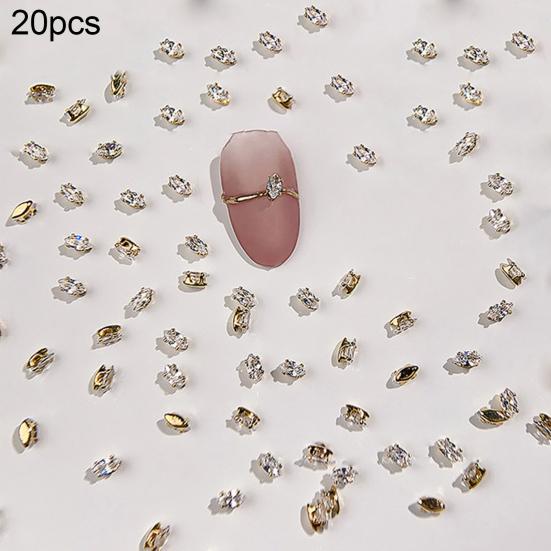 

20 шт. подвески для ногтей сверкающие украшения для ногтей циркониевые конские глаза в форме капли воды стразы ювелирные изделия A золотистый