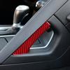 2pcs Red Carbon Fiber Car Central Handle Cover Sticker For Corvette C7 2014-