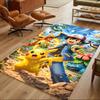 Pikachu Energy Burst Cleanable Rug Soft Plush Non-slip Bottom Bedroom Bedside Mat Retro American Style Christmas Gift for Friends