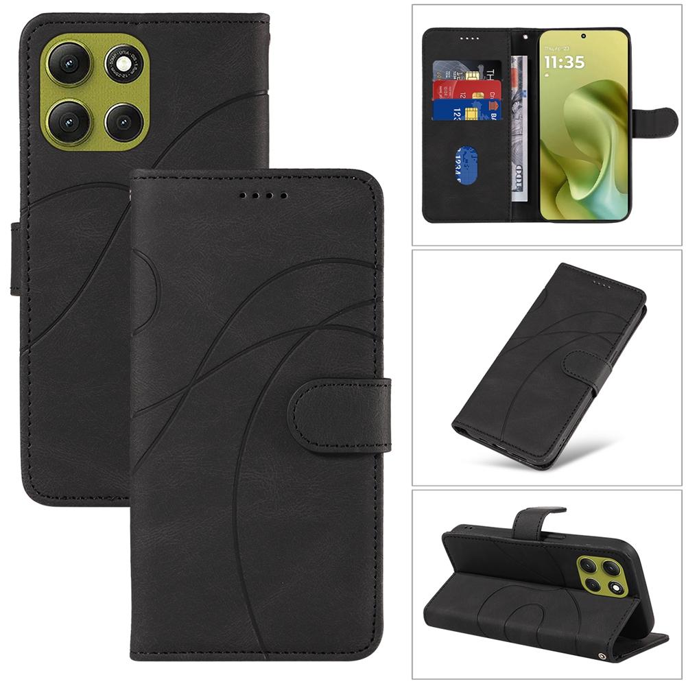 Magnetische Leder-Brieftaschenhülle für Moto G86 G85 G84 G56 G54 G34 G06 G05 G15 G24 G55 G35 G75 Edge 50 60 Pro Ultra Hülle Kurvenlinie