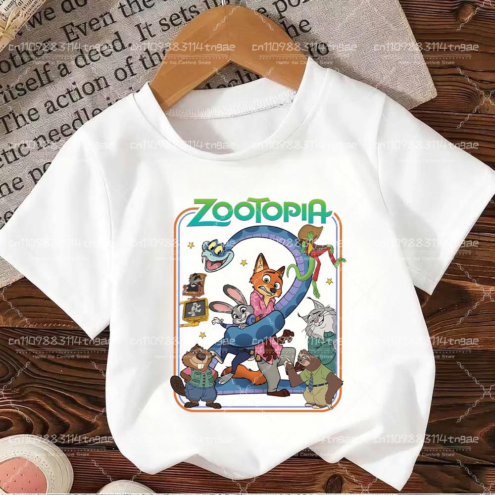 2026 Zootopia Judy&Nick&Gary Tshirt for Kids Casual Cotton Short Sleeve Tees Comfortable Top Street Fashion Parent Child Clothes