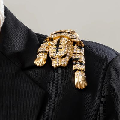 Vykládaná kamínky dominantní tygr dámská dámská brož novinka elegantní krásné doplňky všestranná jednoduchá luxusní