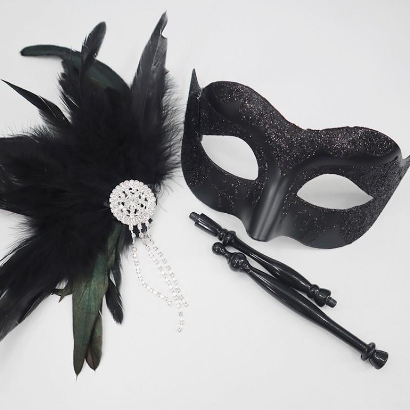 Halloween Masquerade Mask Black Feather Sexy Half Face Eye Party Cosplay Performance