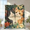 Cute Cat Flannel Digital Print Blanket Sofa Blanket Office Nap Blanket