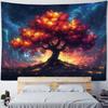 Tree of Life Tapestry Wall Hanging Room Decoration Aesthetics Yoga Mat Starry Sky Landscape Home Mural Decoration Altar Cloth