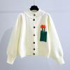 Three-dimensional Flower Design Sweater Jacket Women Spring 2022 New Japanese Loose Age-reducing Student Knitted Cardigan Female