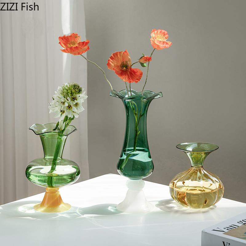 Blumenrand Glasvase Grüne Pflanzentöpfe Tischdekoration Blumenarrangement Hydroponik Blumenvase Raum Ästhetische Dekoration