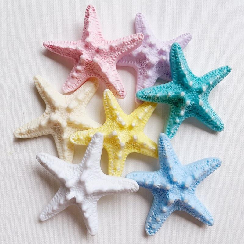 10Pcs Premium Resin Starfish Flatback Cabochons Realistic Sea Star Charms for DIY Candle Decor Coastal Style Jewelry Making Accessories