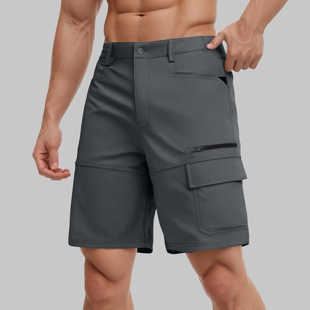 Hiking Cargo Shorts Mens Lightweight Quick-Dry Water-Resistant Short Pants with Multiple-Pockets Summer Shorts for Men