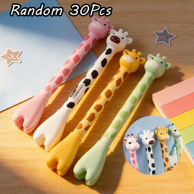 4Pcs Giraffe Neutral Pen Cute Farm Animal Pen Office Home Desk Accessories Stationery Perfect for Students School Office Supplies Random style 4Pc s