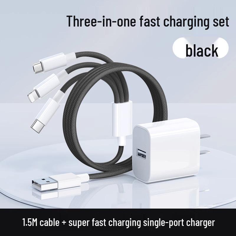 3-in-1 100W Fast Charging Braided Cable - National 3C Certified