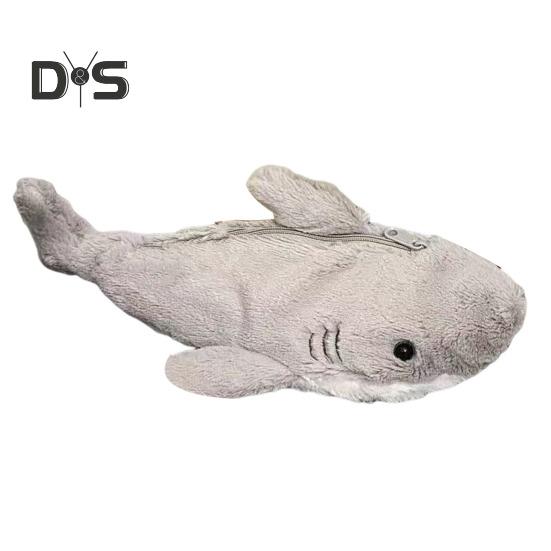 

Пенал в форме акулы с застежкой-молнией, вместительная сумка для хранения канцелярских принадлежностей, утолщенный бархатный органайзер для принадлежностей для письма Fish