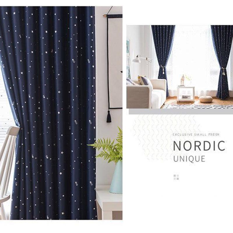 1/2pcs Hollow Out Stars Blackout Curtain for Living Room Window Curtains Bedroom Voile Hotel Home Decoration 1.5m*2.7m