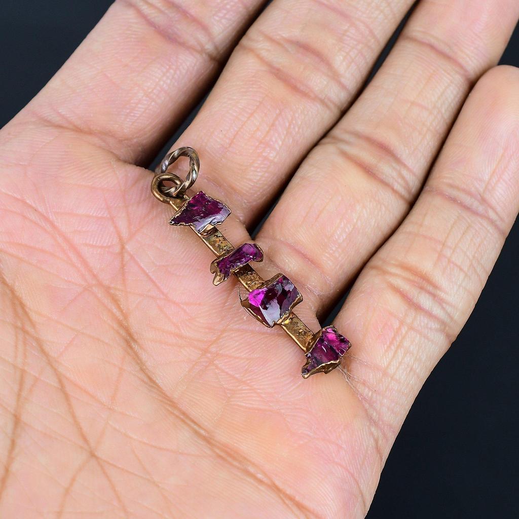 Pink Tourmaline Electroformed Pendant, Handmade Gemstone Pendant Jewelry, Gifts For Wife Brand New Pendant