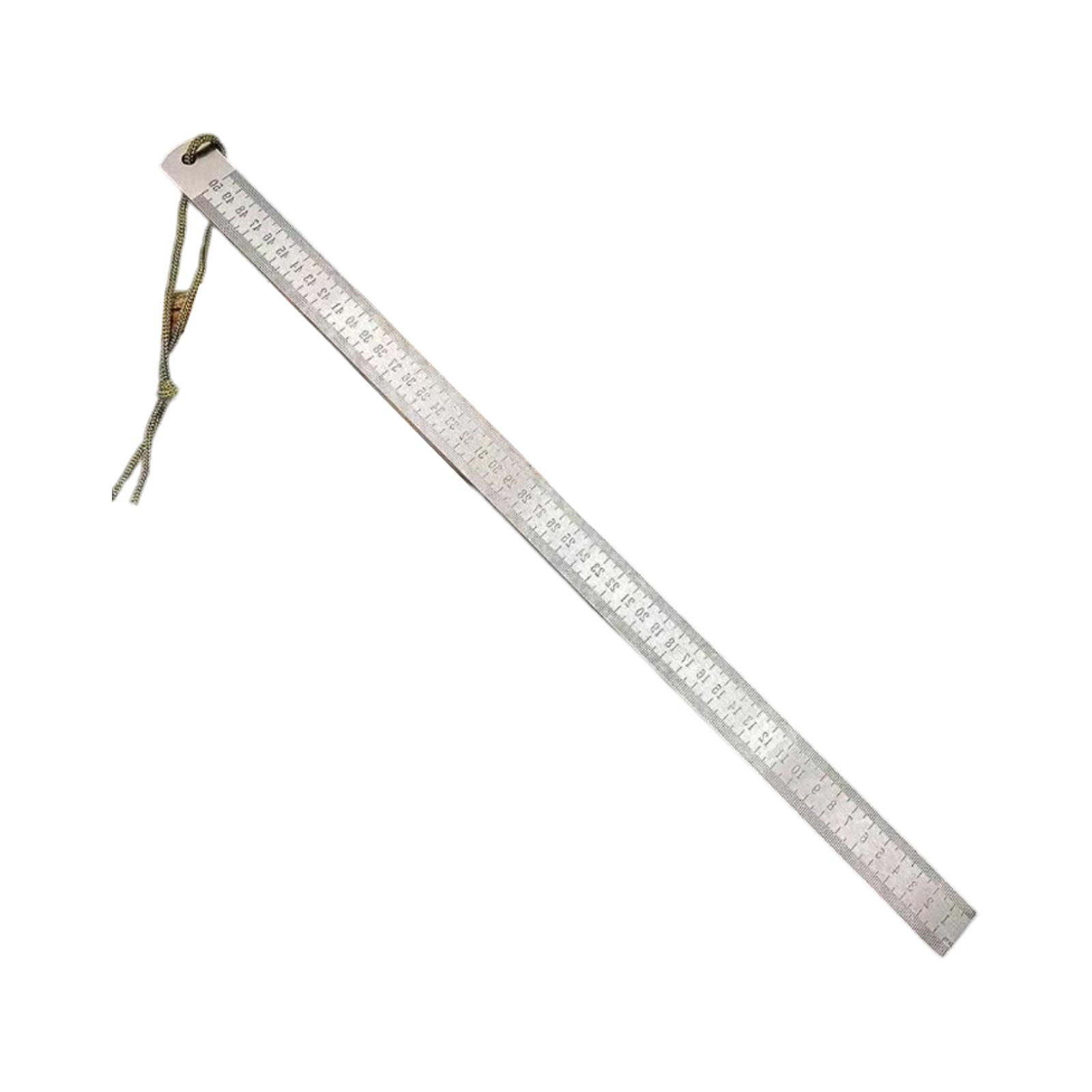 

Stainless 50cm 20in Straight Ruler Thickened Measurement Tool Car Mount Self Defense Ruler Inch MM Double Sided Scale E