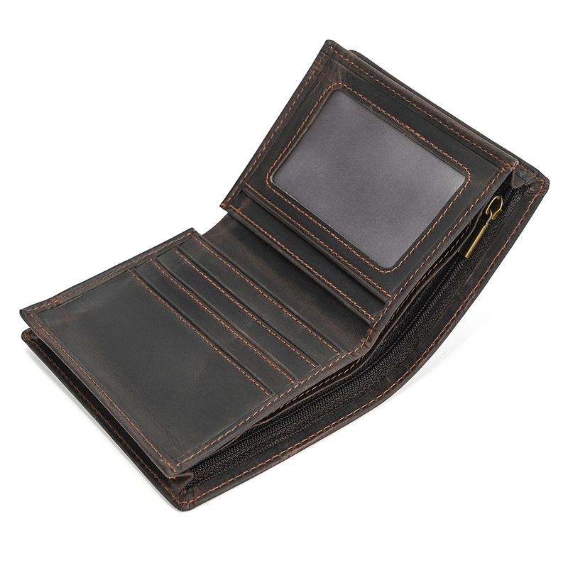 New Fashion Men's Short Purse Genuine Leather 2026 New Designer Luxury Male Purse Wallet Real Cowhide Retro Men's Card Hoder