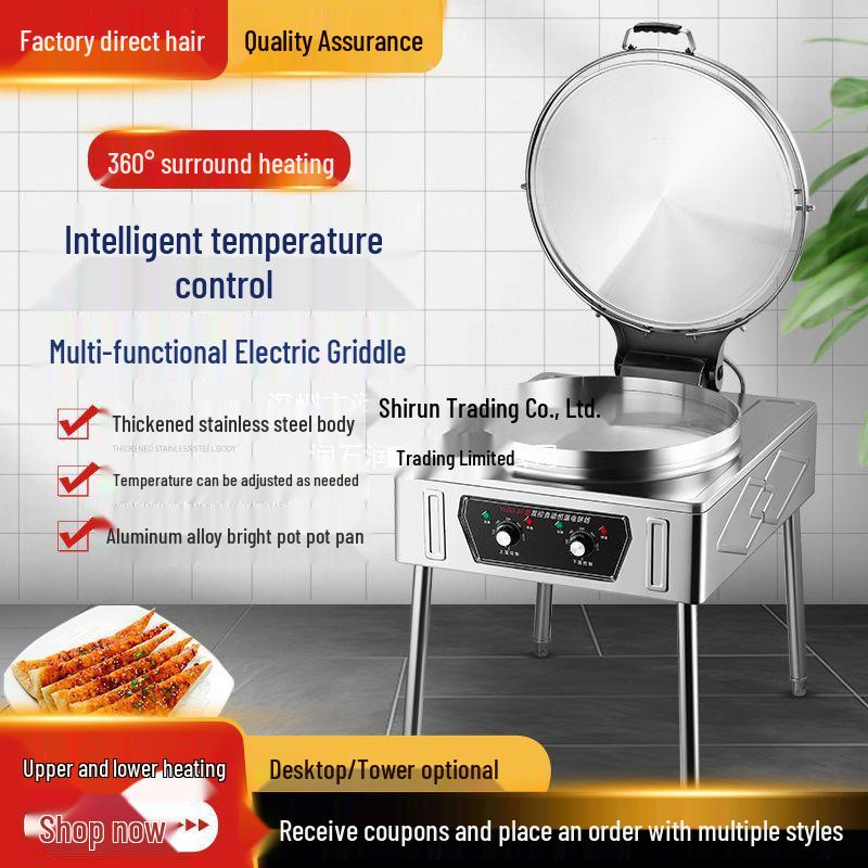Commercial Double-Sided Electric Griddle for Pancakes and Layered Cakes