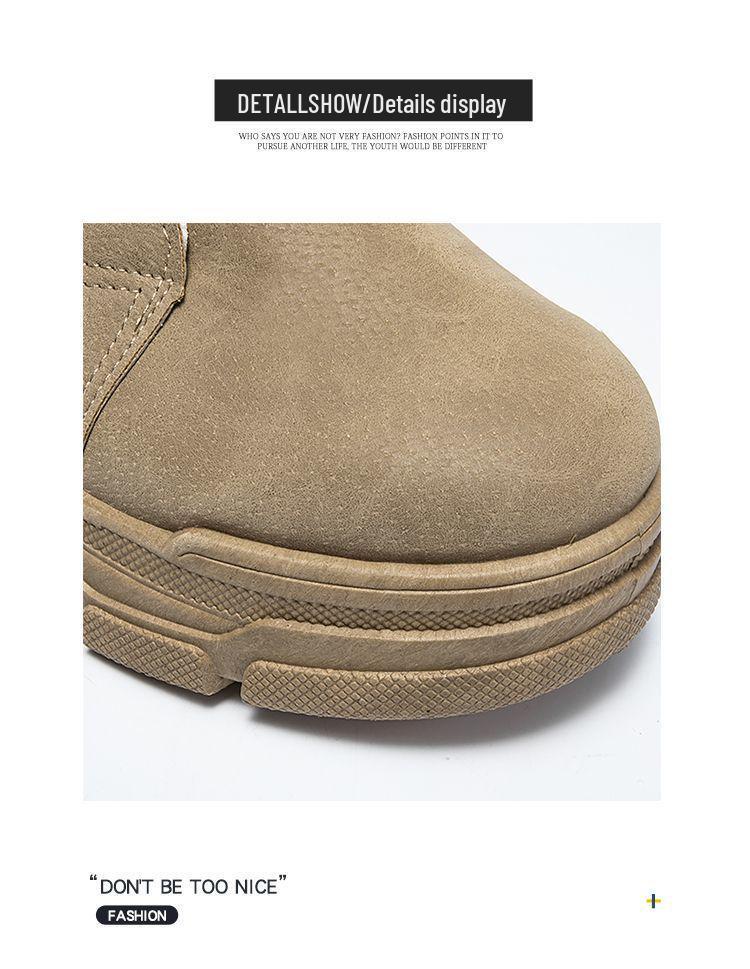 Camouflage Canvas Plus Size High Top Martin Boots - Autumn/Winter Thickened Denim Work Boots for Men