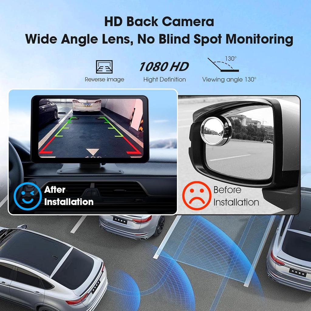 7' Wireless CarPlay & Android Auto Car Stereo with Backup Camera, HD Touch Screen, GPS, Voice Control - Universal Fit