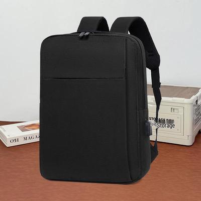 Men's USB Multifunctional Laptop Backpack with Printed Logo - Casual Double Shoulder School Bag