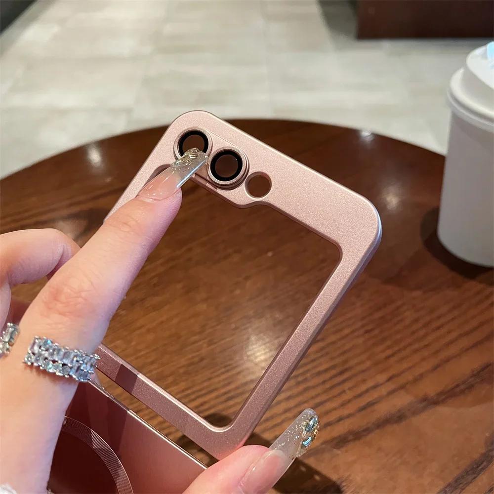 Matte Ultra Slim Hülle für Samsung Galaxy Z Flip 6 4 3 flip6 ZFlip Magnetisch Kabelloses Laden Weich Stoßfest Hülle