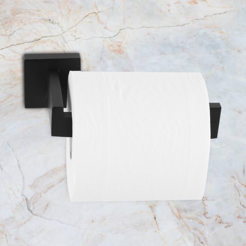 Black Toilet Roll Holder Shelf Toilet Tissue Dispenser Bathroom Kitchen Laundry Room
