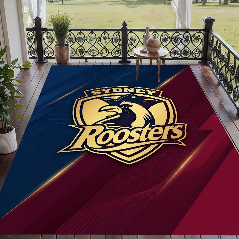Soft Floor Carpet Sydney Roosters Pattern Area Rug Decorative Mat For Home Room Decoration