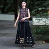 Women's Autumn Ethnic Embroidered Chinese-Style Sleeveless Jacket with Stand Collar