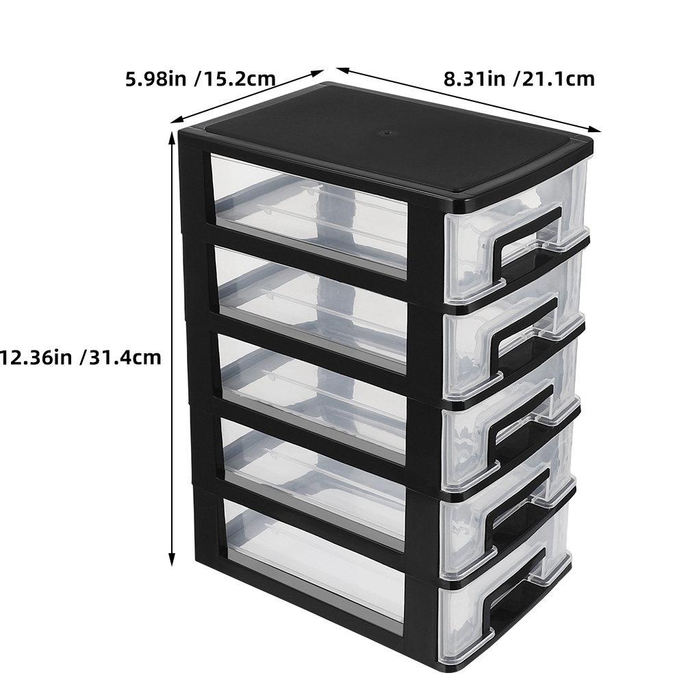 

Plastic Five-Layer Drawer Storage Cabinet Desktop Organizer for Cosmetics Jewelry Glasses Sundries Stationery Bathroom Desk Tidy чёрный