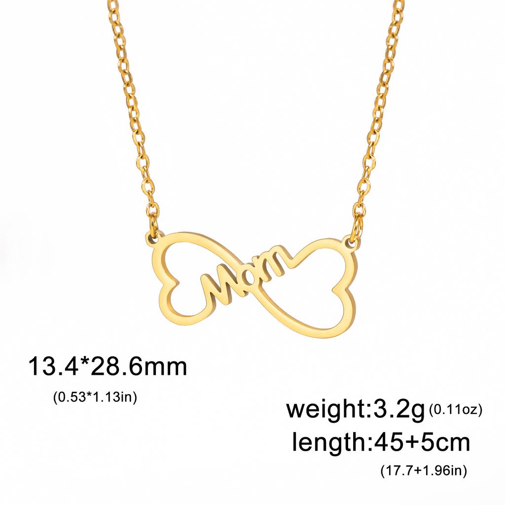 Mama Letter Pendant Butterfly Necklace for Women Stainless Steel  Chain Choker Trendy Family Jewelry Mother's Day Gift for Mom