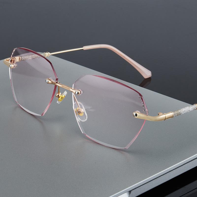 New Fashion Diamond Cut Reading Glasses Anti Blue Light Vintage Transparent Prescription Eyewear 0 To +4.0