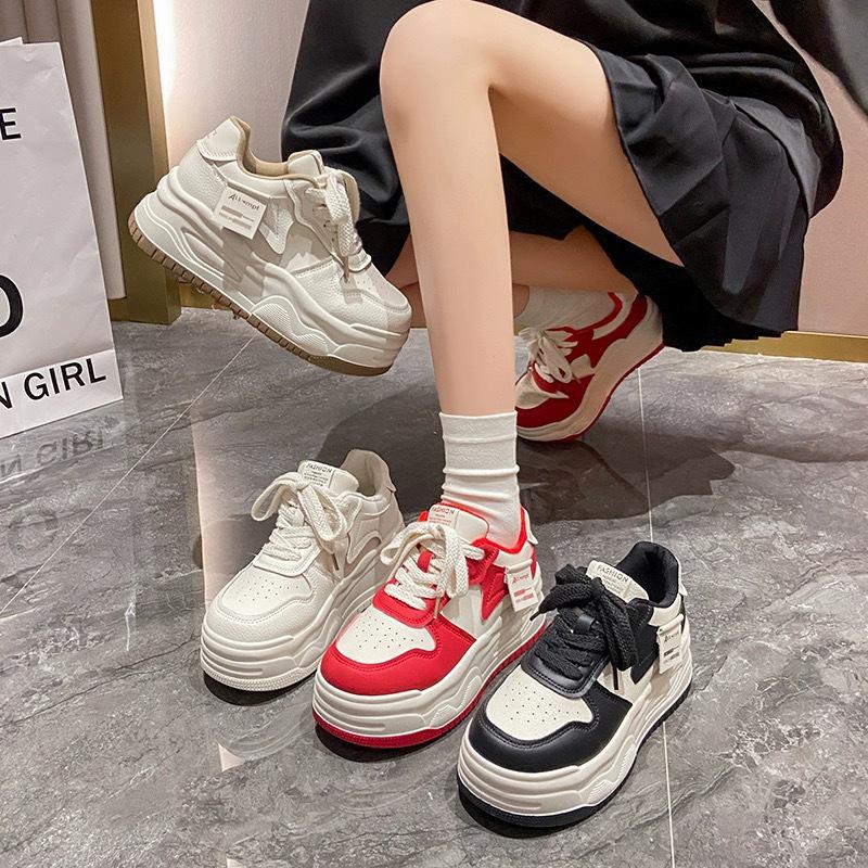 Thick-soled heightening board shoes women's 2025 new sports and leisure women's shoes high-heeled muffin spring shoes women's