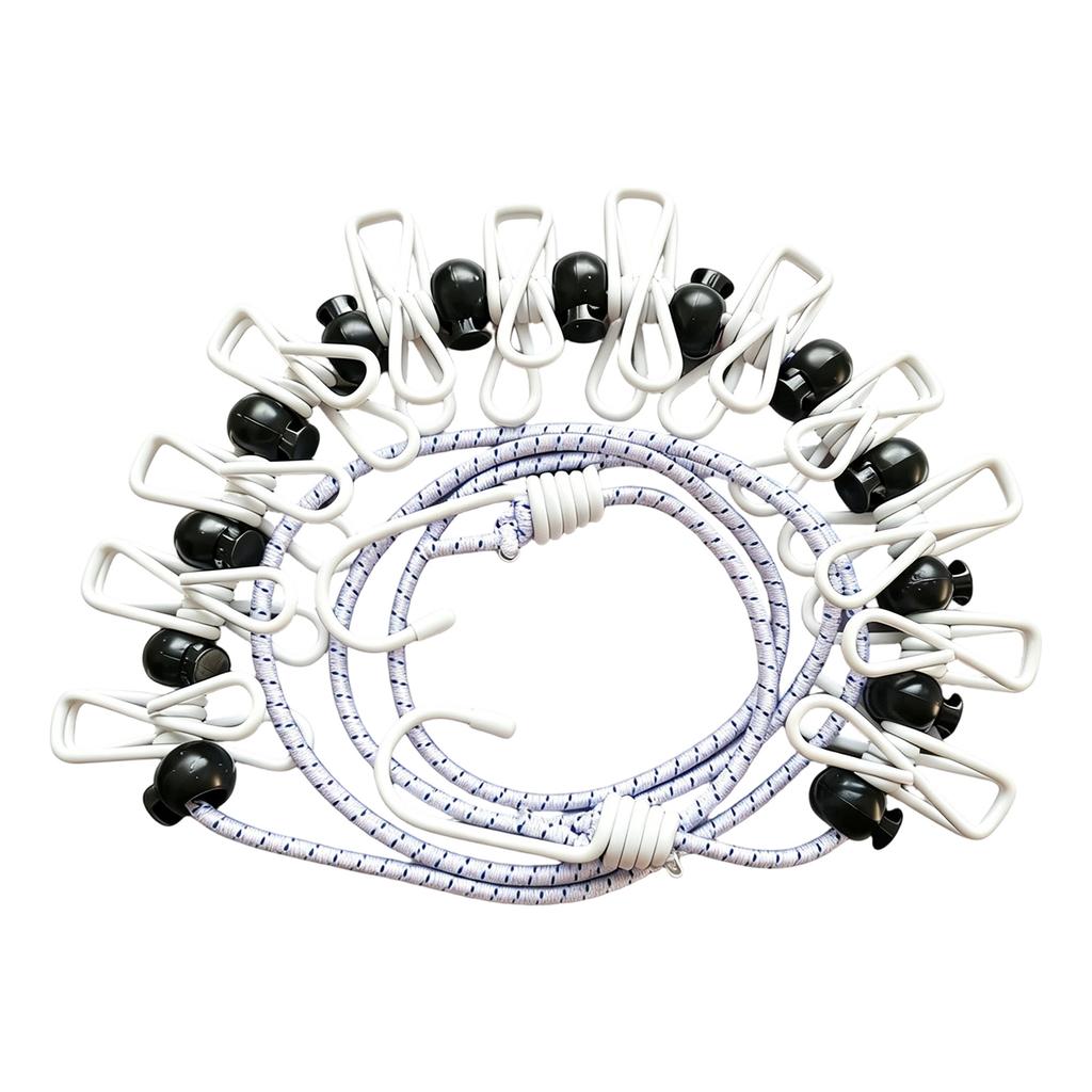 Portable Travel Clothesline with Hooks and Clips 1 8 Meters Length Adjustable Hanging Rope for Outdoor Indoor Use