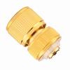 Garden Hose Connector, Aluminum Alloy Brass Plated Proof Quick Fit Adapter, Compatible with G1/2 Hose, for Garden Irrigation Water Tap Fitting