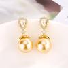 Jewelry Copper Bottom Gold-Plated Pearl Temperament Light Luxury Gold Suit Women 14-12Mm