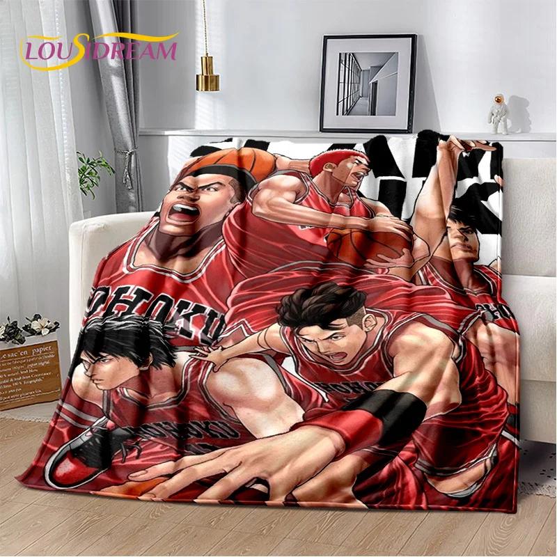 2026 New Cartoon Slam Dunk Anime Basketball Soft Blanket,Soft Throw Blanket for Home Bedroom Bed Sofa Picnic Travel Child Gift