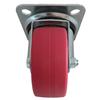 Swivel wheel castor set 80mm 150kg JPPU 0801 RED polyurethane